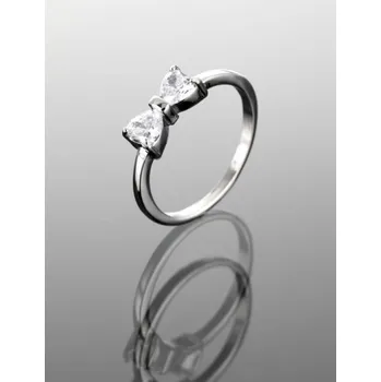 Šperk Prosperk Prsten ocelový mašlička čirý zirkon Velikost prstenů: 7 (EU: 54-56) 12702/7 -