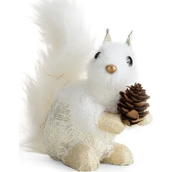 Vánoční ozdoba Bílá vánoční ozdoba na stromeček 15x6x14 cm - sada 6 ks