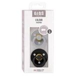 BIBS Colour dudlíky z přírodního kaučuku - velikost 3 Cloud / Black 2 ks