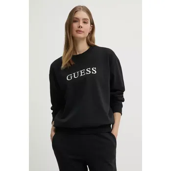 Dámská mikina Mikina Guess SOFIA dámská, černá barva, s aplikací, O5RQ03 KCO31 O5RQ03.KCO31 99X, vel. XS