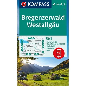 KOMPASS Wanderkarte 2 Bregenzerwald, Westallgäu 1:50.000