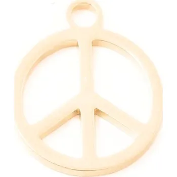 Přívěsek EU Přívěsek Peace 12mm chirurgická ocel rose gold