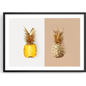 Obraz Plakát v černém rámu do obýváku, ložnice 70x50 ananas moderní obraz