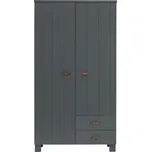 Tmavě šedá šatní skříň z borovicového dřeva 111x202 cm Dennis – WOOOD ID_1575306