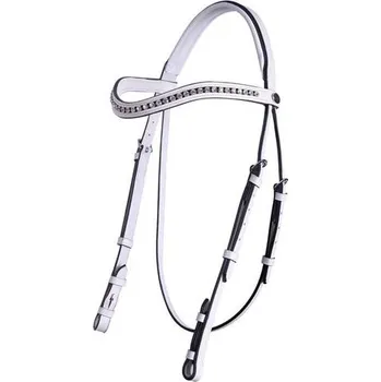 Kožená uzdečka QHP, bílá - vel. Cob