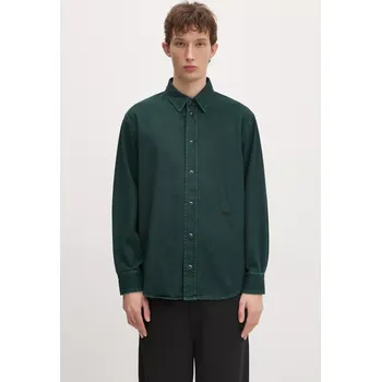 Pánská košile Košile 032C 'Goya' Denim, L, zelená, 79X