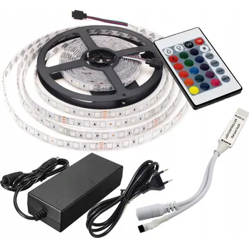 LED osvětlení LED RGB pásek 5050 IP65 sada 2,5m + ZDROJ + DÁLKOVÝ OVLADAČ 24