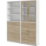 Modulární knihovna v bílo-přírodní barvě v dekoru dubu 178x222 cm Prima – Tvilum ID_1642460