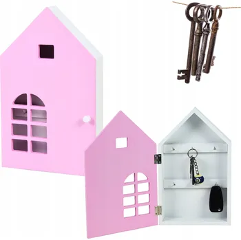 Železářství KRÁSNÁ DŘEVĚNÁ SKŘÍŇKA NA KLÍČE UZAVÍRATELNÁ VĚŠÁK 6 HÁČKŮ DOMOV