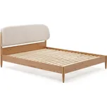 Dvoulůžková postel z jasanového dřeva s roštem v béžovo-přírodní barvě 160x200 cm Octavia – Kave Home ID_1603730