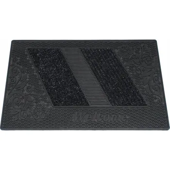 Rohožka GUMOVÁ ROHOŽKA PŘED DVEŘE VENKOVNÍ VNITŘNÍ VSTUPNÍ ČERNÁ 45X70
