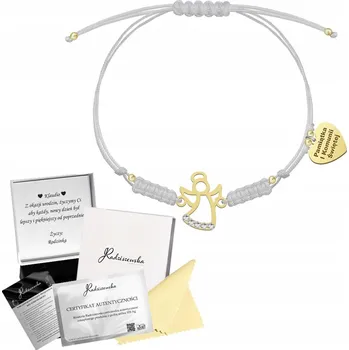 Náramek Pozlacený náramek s andělem a Svaté Přijímání