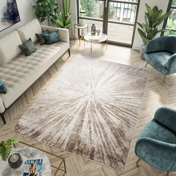 Koberec Kusový koberec Portland - abstrakt 5 - bílý/béžový Rozměr koberce: 80x150 cm