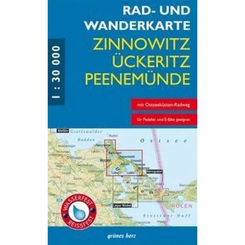 Rad- und Wanderkarte Zinnowitz, Ückeritz, Peenemünde [DE] (2019, Karta, Verlag grünes Herz)