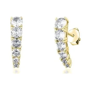 Náušnice Stříbrné zlacené náušnice se zirkony STNAU1970F