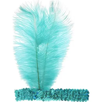 Karnevalový kostým GoDan Čelenka s peřím retro, tyrkysová