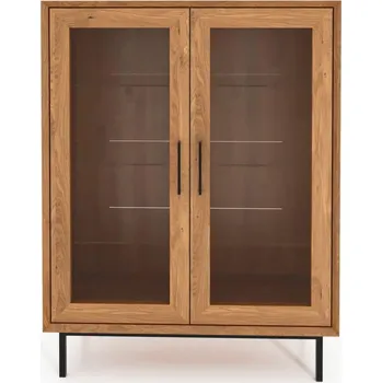 Knihovna Vitrína z dubového dřeva v přírodní barvě 97x125 cm Abies – The Beds ID_1553108