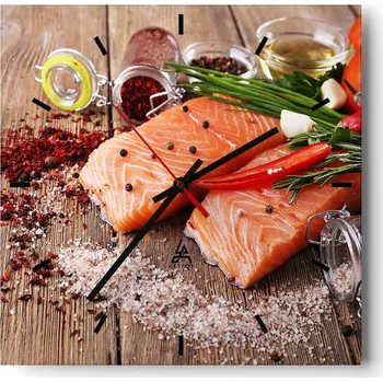 Hodiny Velké nástěnné hodiny 40x40 cm - Gastronomie - Skleněné hodiny - Tichý chod