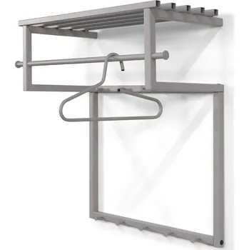 Věšák Šedo-béžový kovový nástěnný věšák s poličkou Rizzoli – Spinder Design ID_1616314