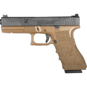 Airsoftová zbraň Plynová pistole P04 G-series - písková TAN, kovový závěr, GBB, Delta Armory