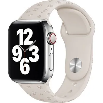 Řemínek na hodinky Silikonový řemínek se vzorem paciček pro Apple Watch 42mm / 41mm / 40mm / 38mm - béžový