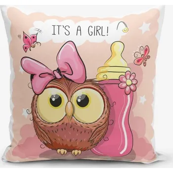 Povlak na dekorativní polštářek Dětský povlak na polštář 43x43 cm Girl Owl – Mila Home ID_1712152