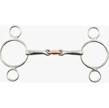 Udidlo pro koně Nerezové udidlo Pessoa Premier Equine, 2xlomené, 3-kroužkové - vel. 11,5 cm