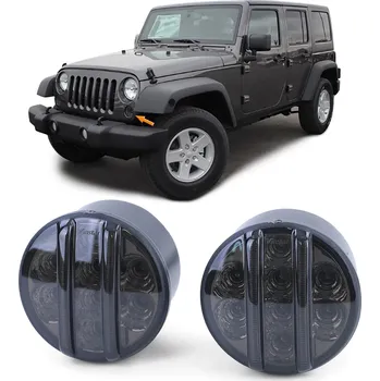 Směrový světlomet LED přední blinkry Jeep Wrangler JK (2007+) - zatmavené