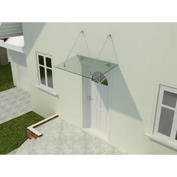 Stříška nad vchodové dveře Fisher Olymp skleněná vchodová stříška čirá 150x90 cm