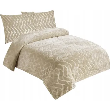 Povlečení Jahu Povlečení mikroflanel struktura Vlna béžová 140x200, 70x90 cm