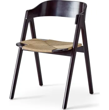 Jídelní židle Černá jídelní židle z bukového dřeva s ratanovým sedákem Findahl by Hammel Mette ID_1408205