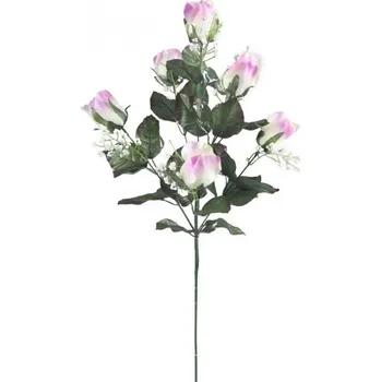 umělá květina Růže s 6 květy 78 cm, světle fialová