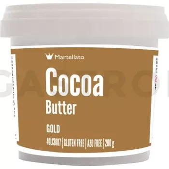Potravinářské barvivo Barvivo na bázi kakaového másla 200 g - perleťově zlaté | MARTELLATO, Pearl cocoa butter