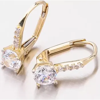 Náušnice Dámské náušnice žluté zlato 585 zirkon zdobené PKL22-001