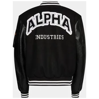 Pánský bomber Alpha Industries Bunda bomber College 146111 Černá Relaxed Fit S