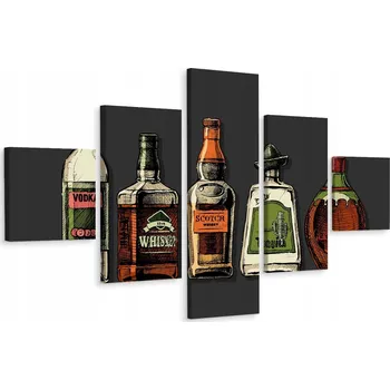 Obraz Vícedílný obraz Bar TEQUILA Láhev Whisky 250x150 cm