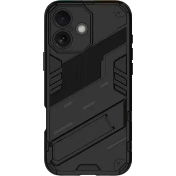 Pouzdro na mobilní telefon Odolný ochranný kryt se stojánkem pro iPhone 16 - černý