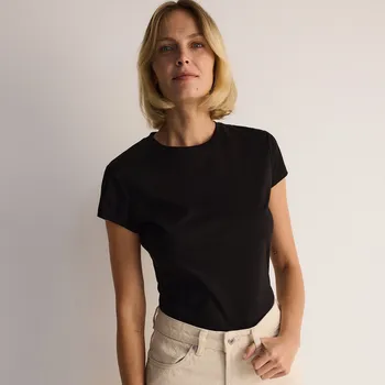 Reserved - Tričko s příměsí hedvábí - černý - 445CB-99X - 445CB-99X-M-3