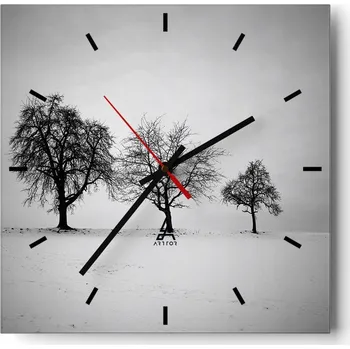 Hodiny Velké nástěnné hodiny 40x40 Krajina Skleněné hodiny Tiché