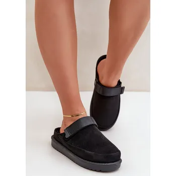 Dámské pantofle PG2 Zateplené dámské pantofle na platformě černé Neliel Boto černá 3214434