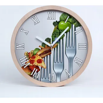 Hodiny Dřevěné nástěnné hodiny pokroky v dietě pr. 25 cm