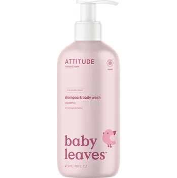 Dětský sprchový gel ATTITUDE Dětské tělové mýdlo a šampon 2v1 Baby leaves bez vůně 473 ml - VÝPRODEJ