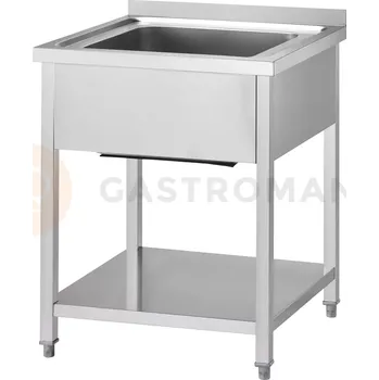 Nerezový dřez Stůl s dřezem, s policí 600x700x850 mm, šroubovaný | GREDIL, 674067