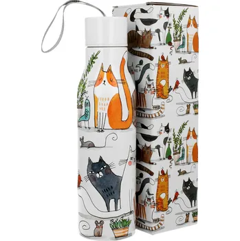 Termohrnek DUO Gifts DG - Cestovní termoláhev Líné kočky v dárkové krabičce - 500 ml