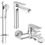 MEXEN/S - Pecos DQ40 Set umyvadlové a vanové baterie s příslušenstvím, chrom 72713DQ40-00