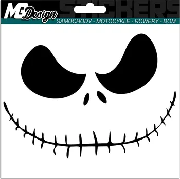 Samolepicí dekorace na vozidlo NÁLEPKA na auto ÚSMĚV OBLIČEJ STRAŠIDELNÝ 15x11