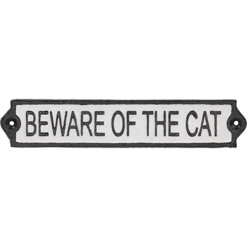 Plechová cedule Litinová cedule 26x5 cm Beware of the Cat – Esschert Design ID_1698806