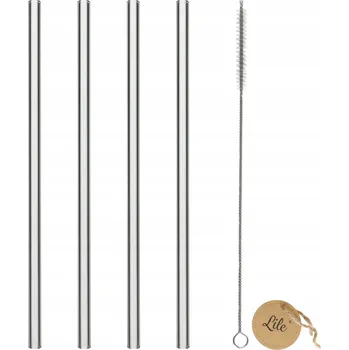 Skleněná brčka trubičky opakovaně použitelné 4 ks + čistič eko