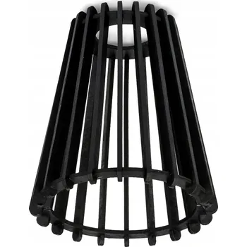 Obraz Dřevěné stínidlo ČERNÉ pro lampy s paticí E27 loft eko dřevo pyramida