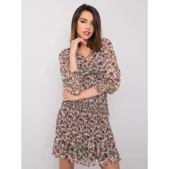 Oblečení a móda Dress-328-SK-50024.53-light beige RUE PARIS hnědá 3208122